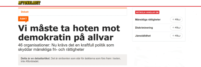 Debatt: ”Vi måste ta hoten mot demokratin på allvar”