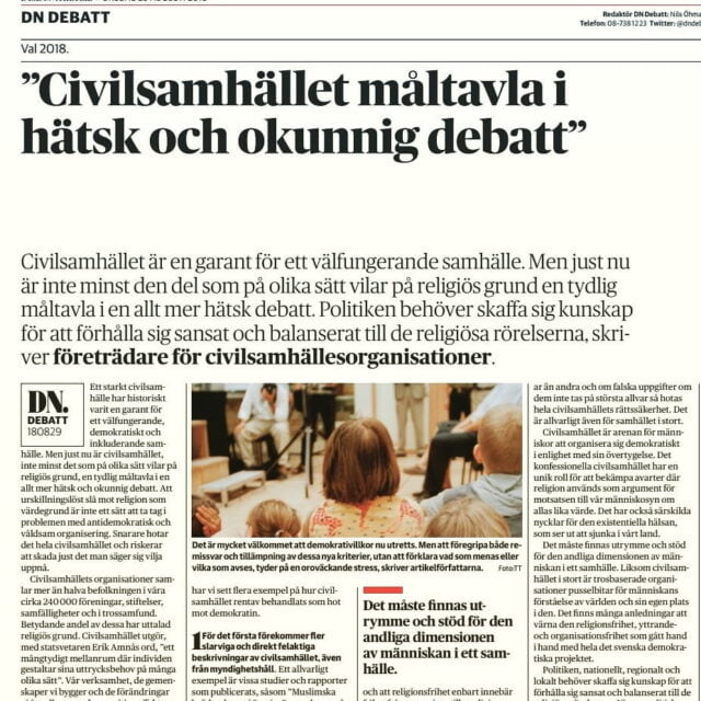 SKR på DN debatt: ”Civilsamhället måltavla i hätsk och okunnig debatt”